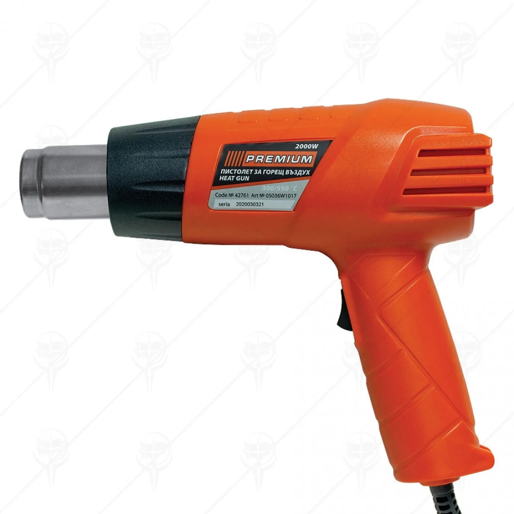ЕЛЕКТРИЧЕСКИ ПИСТОЛЕТ ЗА ГОРЕЩ ВЪЗДУХ 1000-2000W PREMIUM