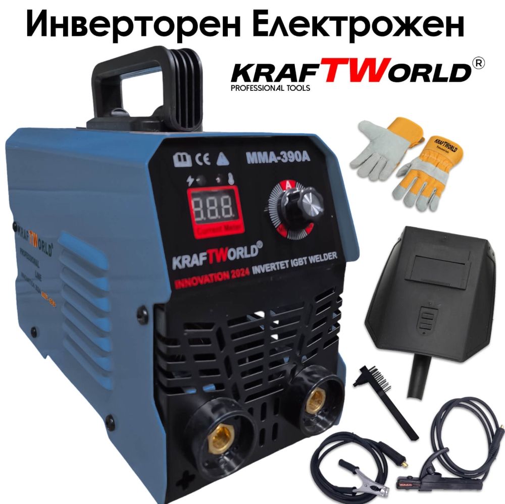 Инверторен Електрожен 390А KRAFTWORLD
