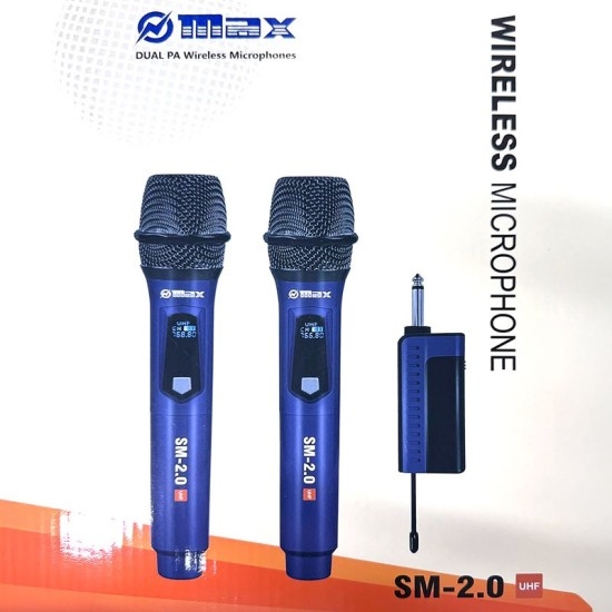 2 броя Безжични Микрофони SM-2.0 с UHF Предавател