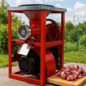 Чугунена Месомелачка с Електромотор 1500W, Стойка и Вградена Фуния