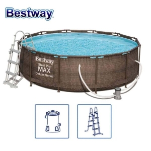 БАСЕЙН СГЛОБЯЕМ BESTWAY Steel ProMax 56709 С ПОМПА 366×100см