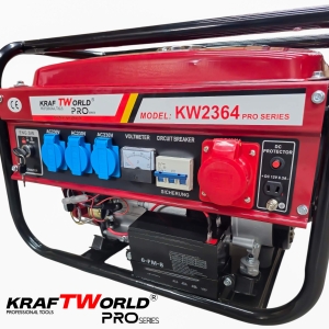 Бензинов Генератор 4.5 kW с Дистанционно Запалване и Електростартер KRAFT WORLD PRO