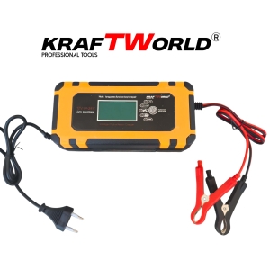 Автоматично Зарядно за Акумулатори 12V с LCD Дисплей KRAFT WORLD