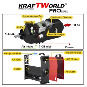 Суха Дизелова Печка с Дистанционно KRAFT WORLD PRO 8kW 12V