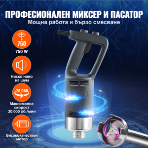 Професионален Потопяем Пасатор 750 W с Удължен Накрайник 50,8 см и Регулируеми Обороти